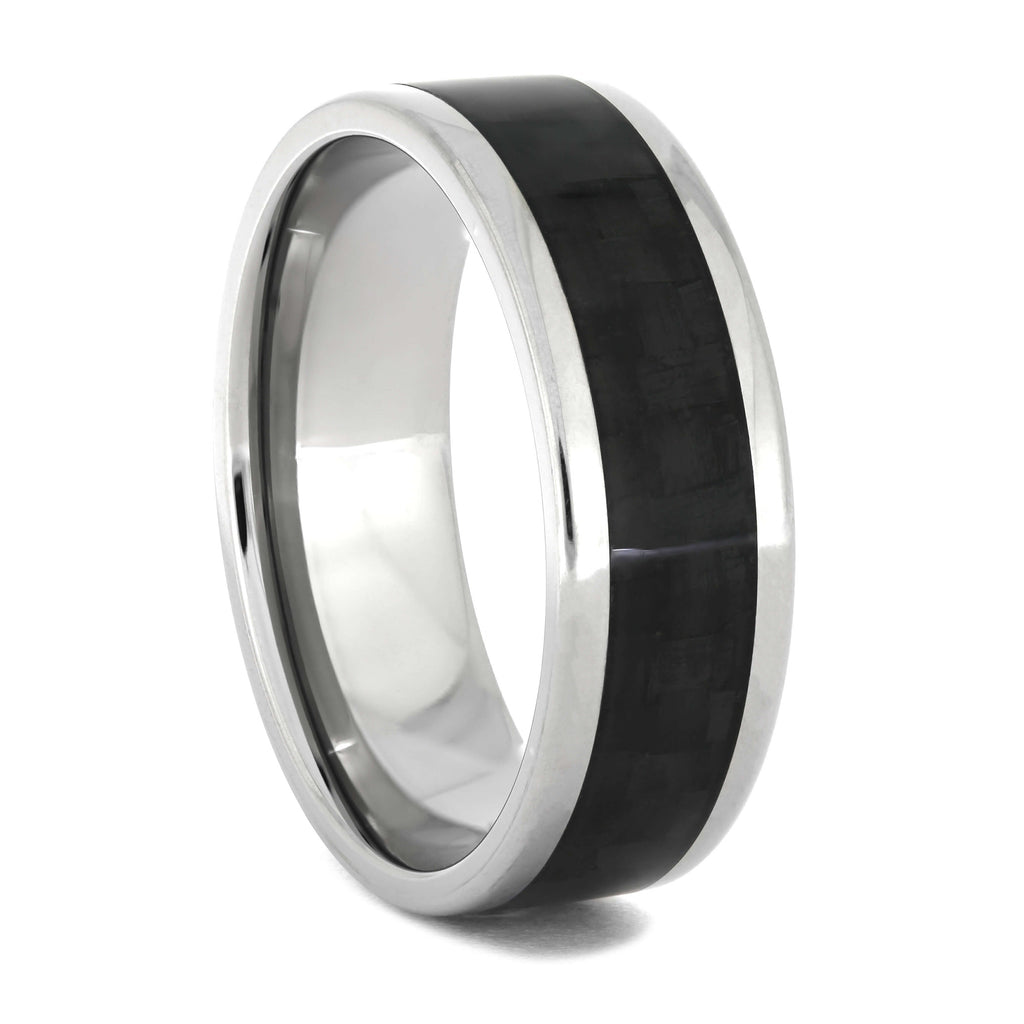 Men's Wedding Band with Carbon Fiber and Titanium, Size 12.5-RS11031 - Jewelry by Johan