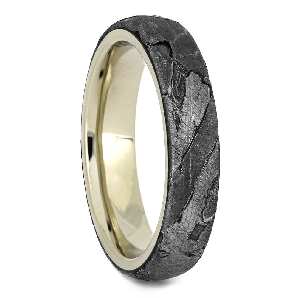 Seymchan Meteorite Ring for Women on White Gold