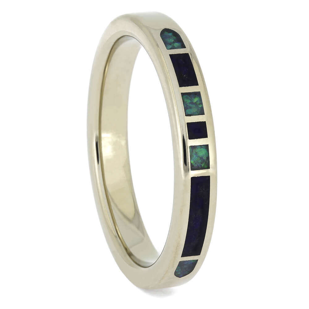 Opal and Lapis Lazuli Women's Wedding Band