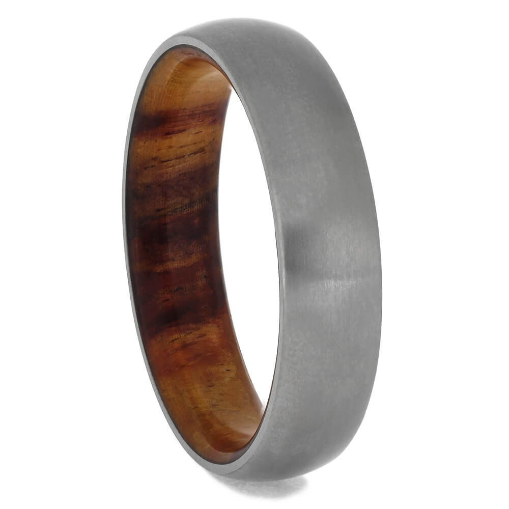 Tulipwood Wedding Band With Matte Titanium, Size 12-RS11475 - Jewelry by Johan