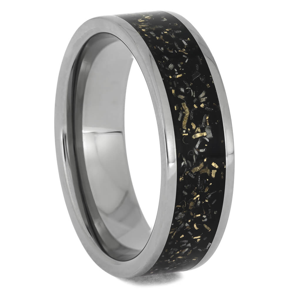 Black Stardust™ Titanium Wedding Band, Size 11-RS11493 - Jewelry by Johan