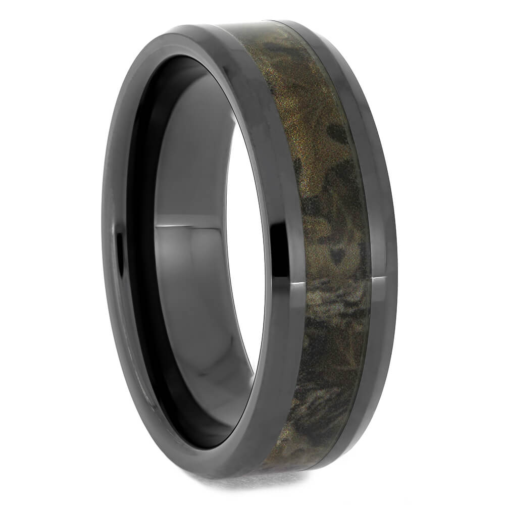 Men's Black Ceramic Wedding Band With Camo, Size 13-RS11522 - Jewelry by Johan