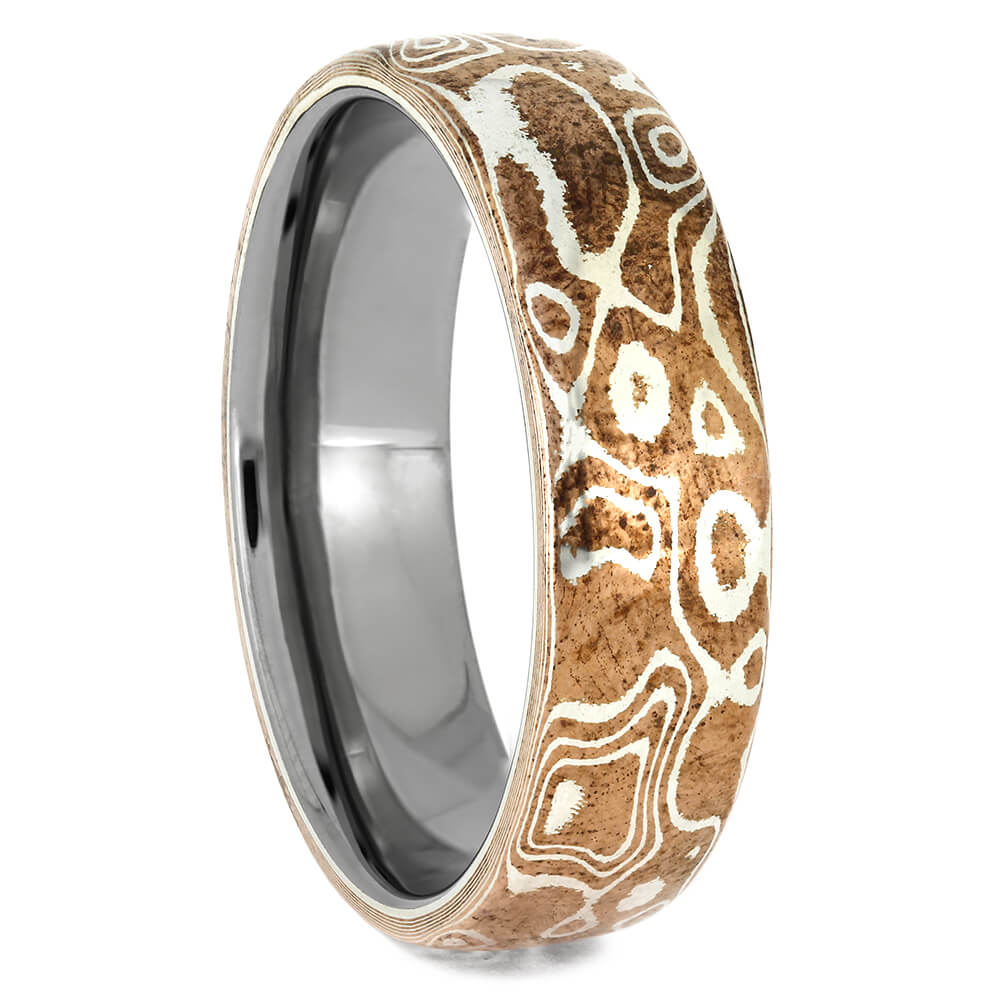 Copper Silver Mokume Wedding Band for Men, Size 12-RS11528 - Jewelry by Johan