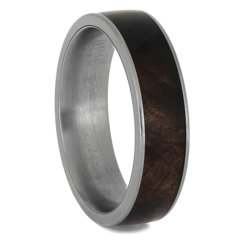 Sequoia Redwood Wedding Band in Titanium