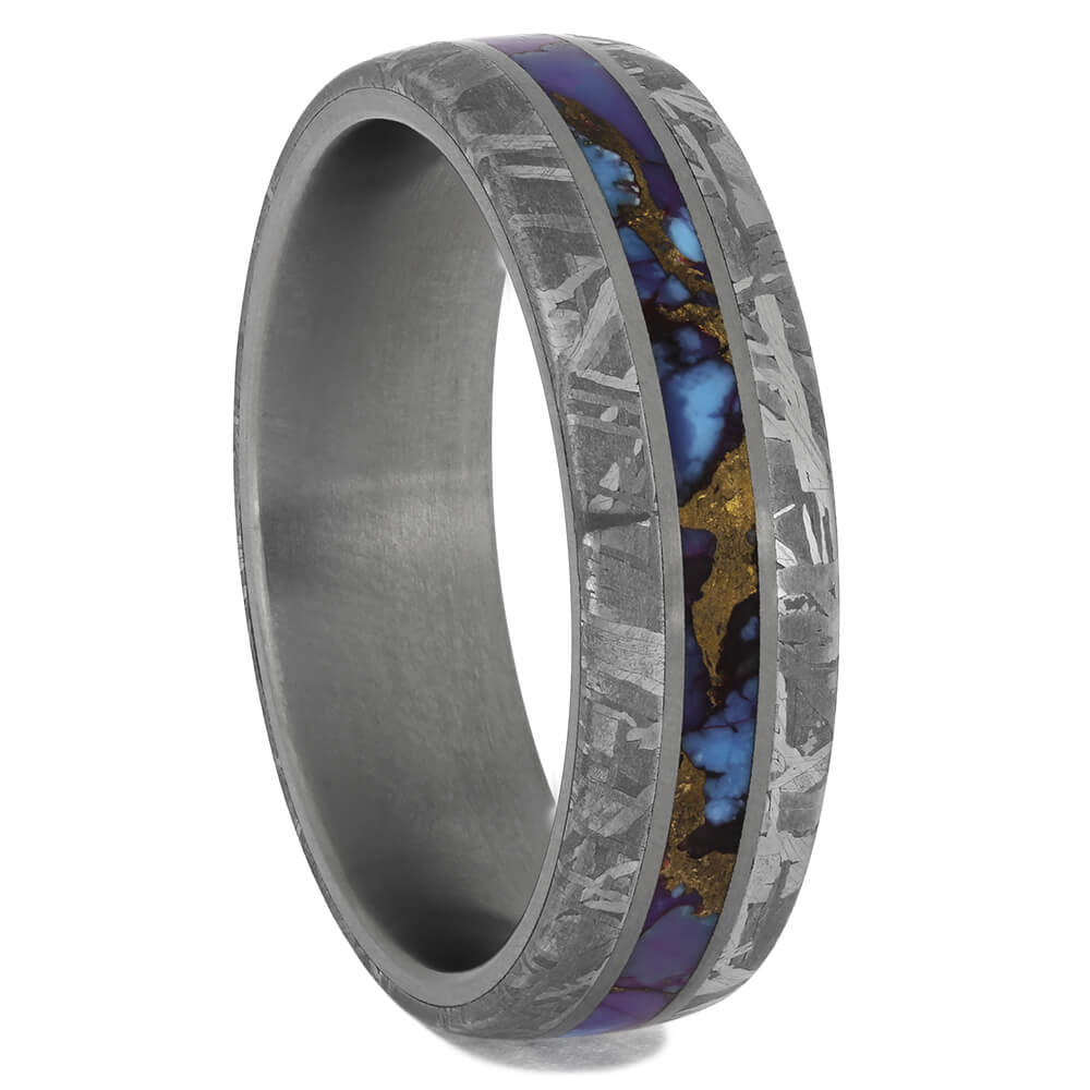 Titanium Ring with Meteorite Edges