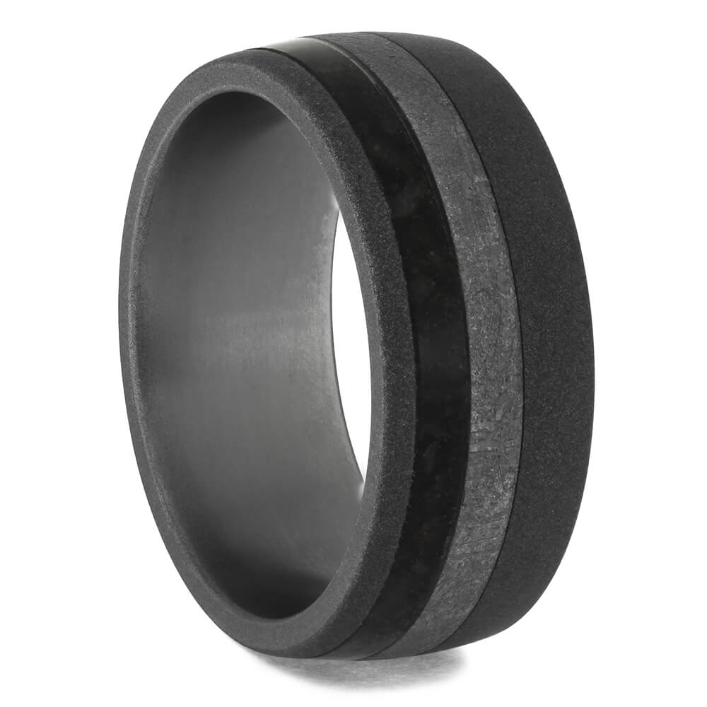 Meteorite and Dinosaur Bone Men's Wedding Band