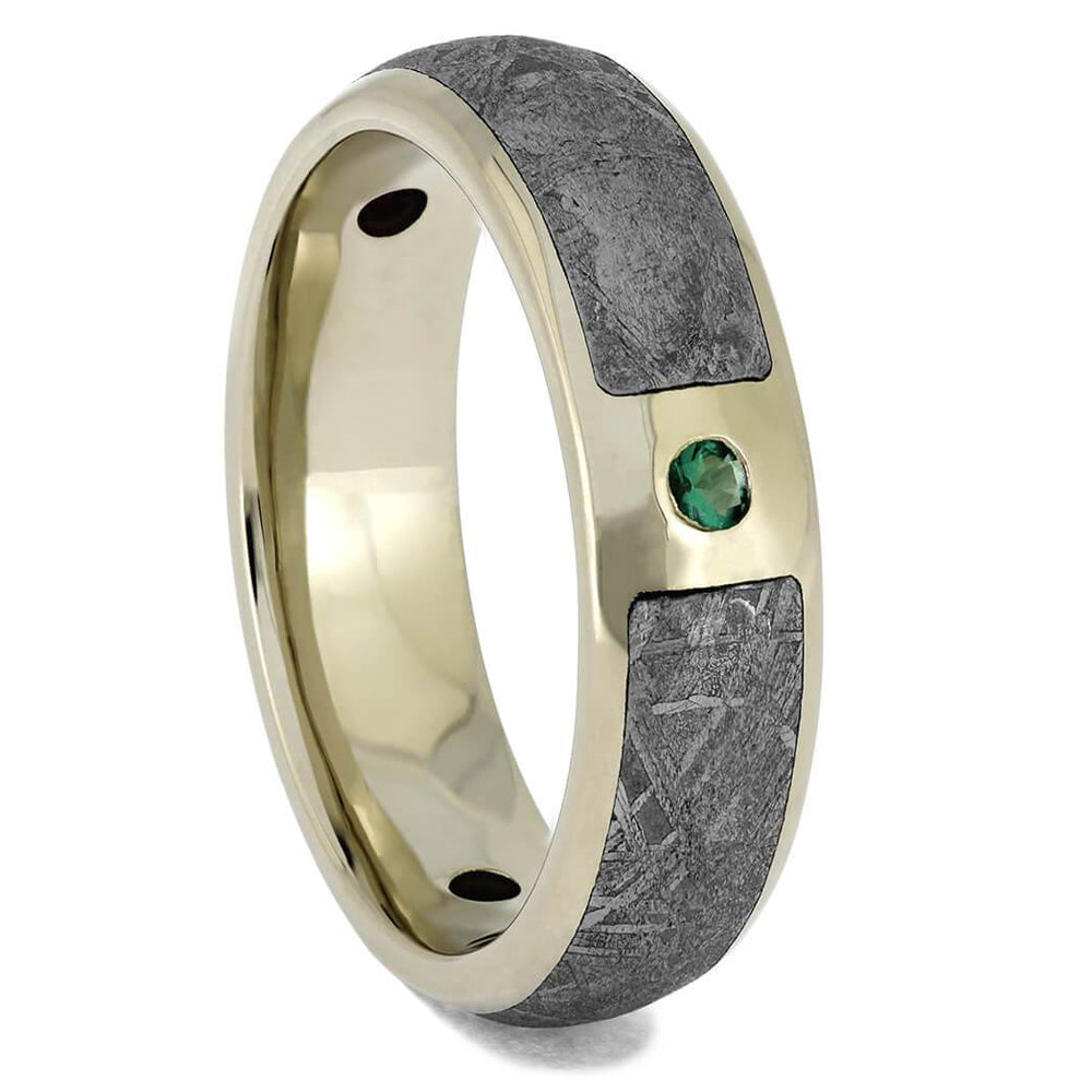 Gemstone & Meteorite Wedding Band