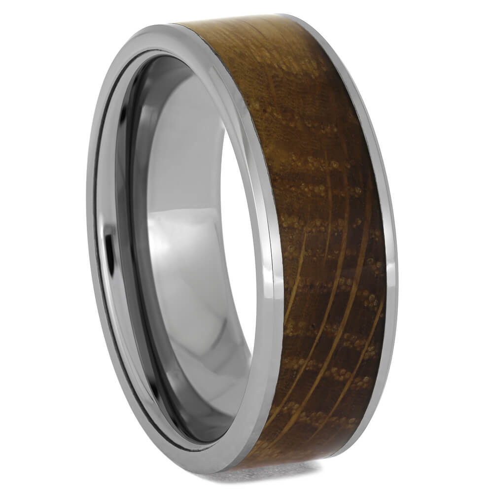 Tungsten and Whiskey Barrel Wood Wedding Band