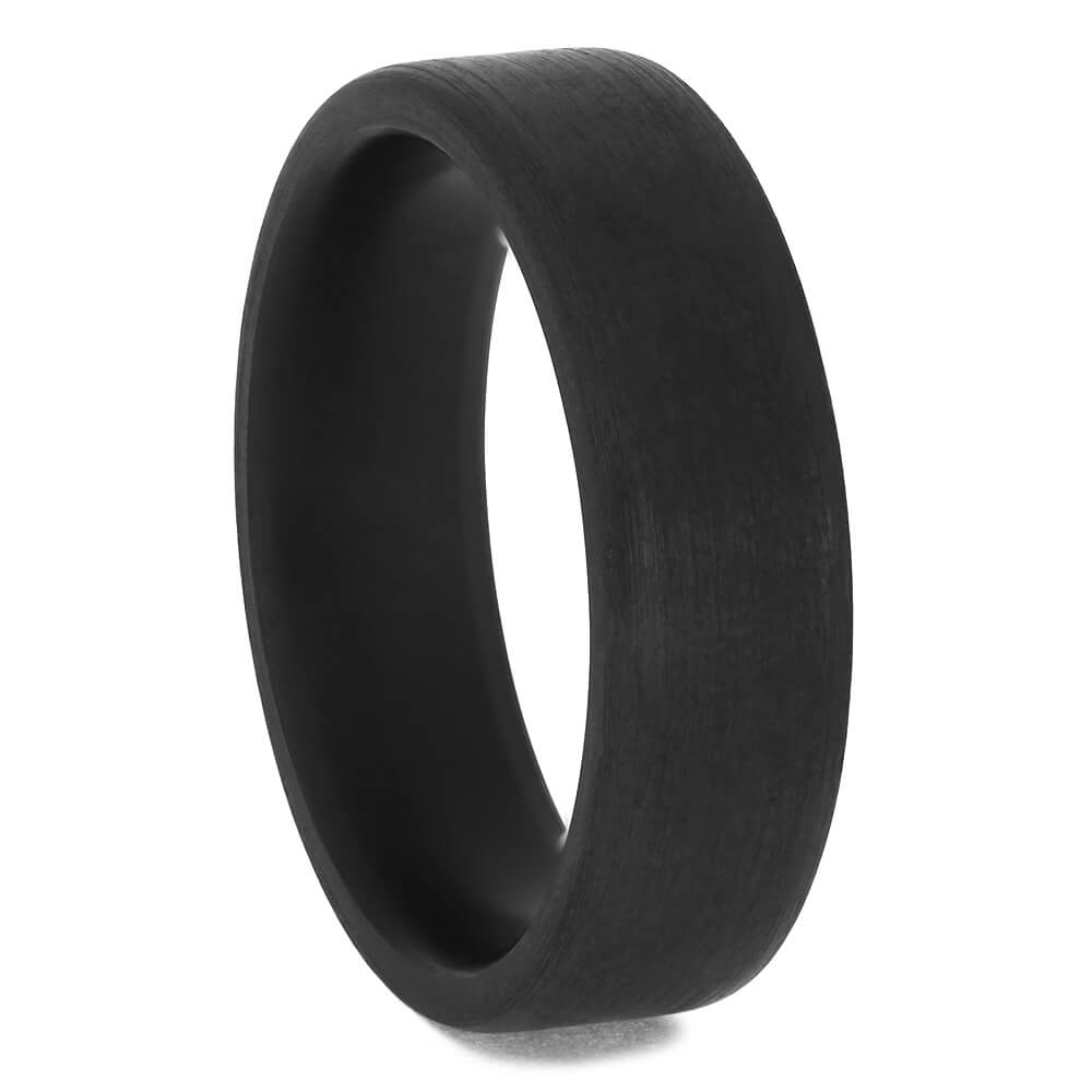 Simple Black Zirconium Wedding Band