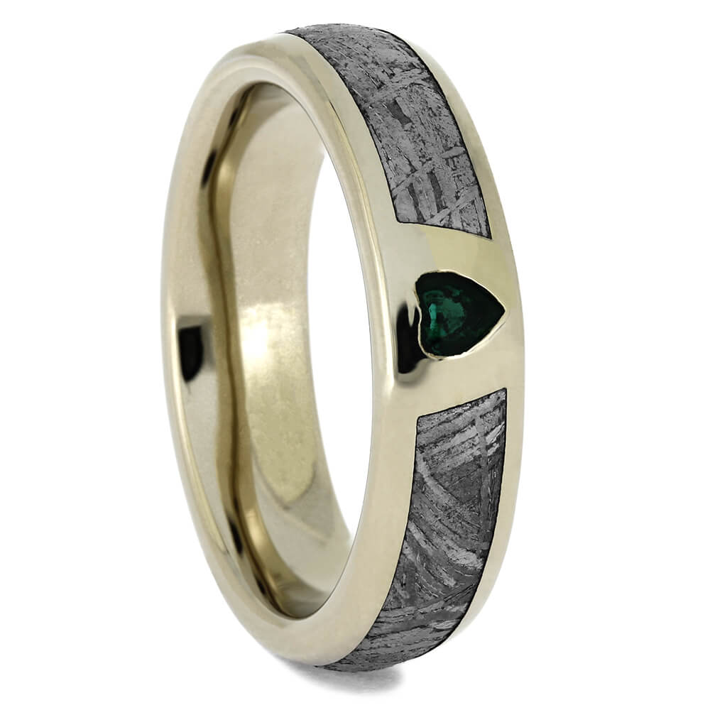 White Gold and Meteorite Wedding Band