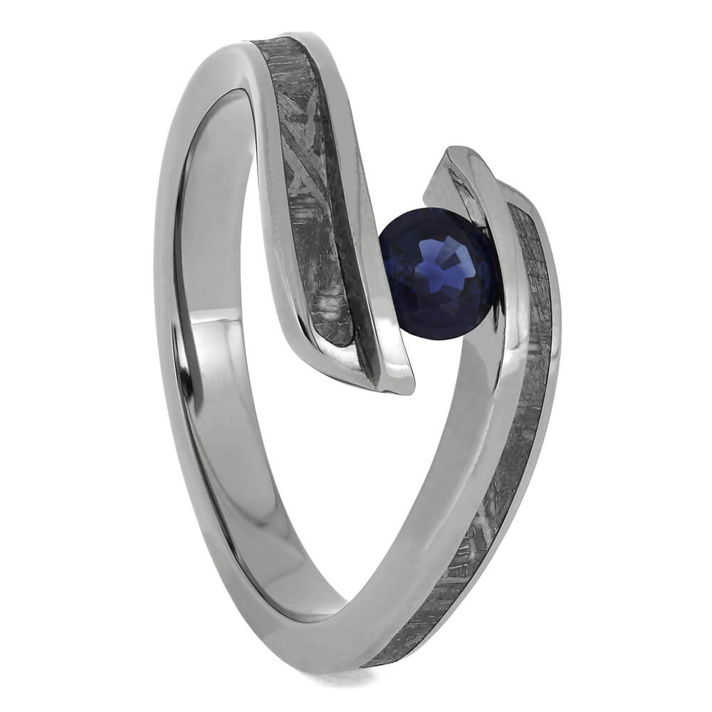 Sapphire and Meteorite Engagement Rings