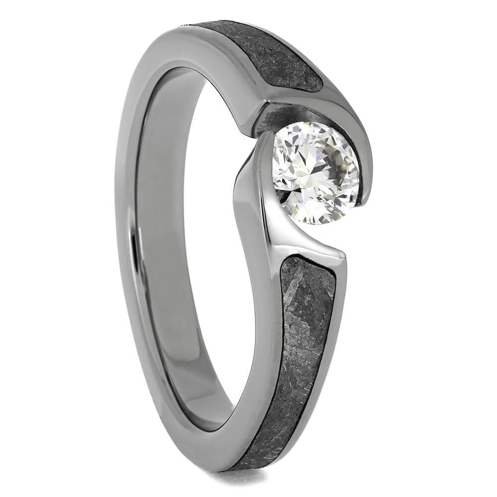 Titanium and Meteorite Engagement Rings