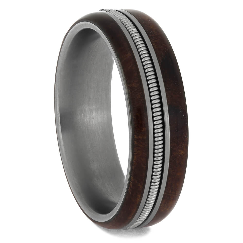 Wood and Guitar String Wedding Bands
