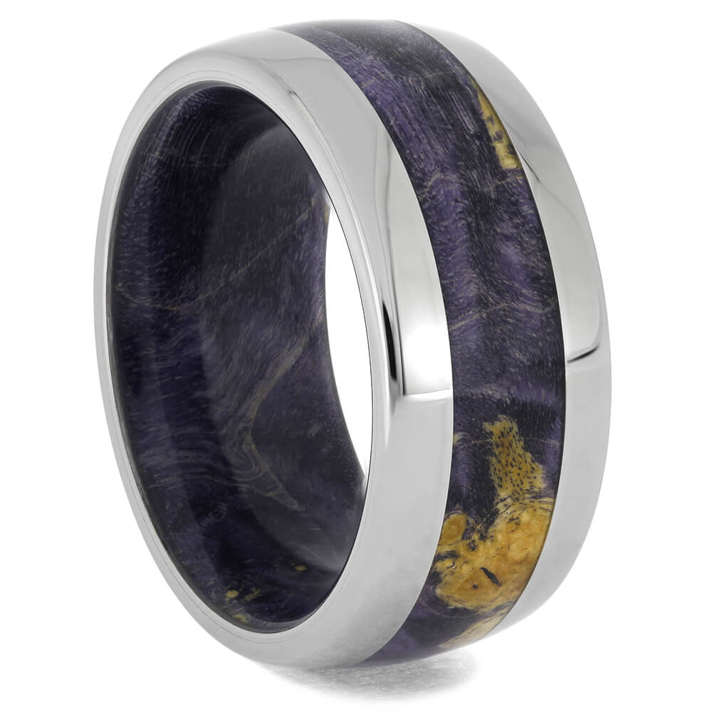 Purple Wood Wedding Bands