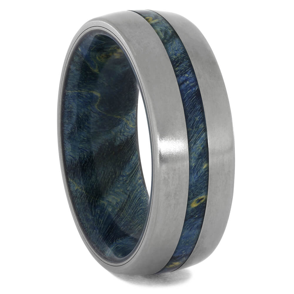 Titanium and Wood Wedding Bands