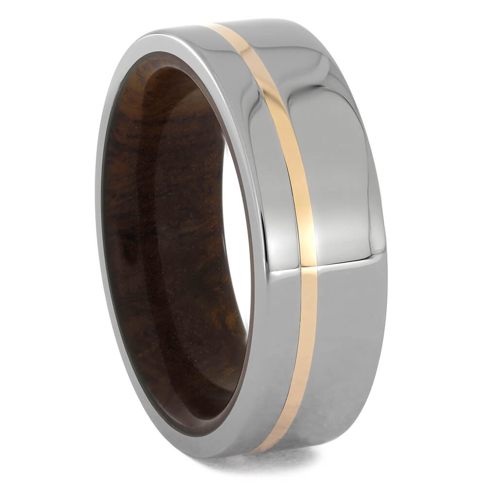 Titanium and Wood Wedding Bands