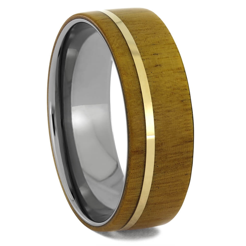 Wood and Titanium Wedding Bands