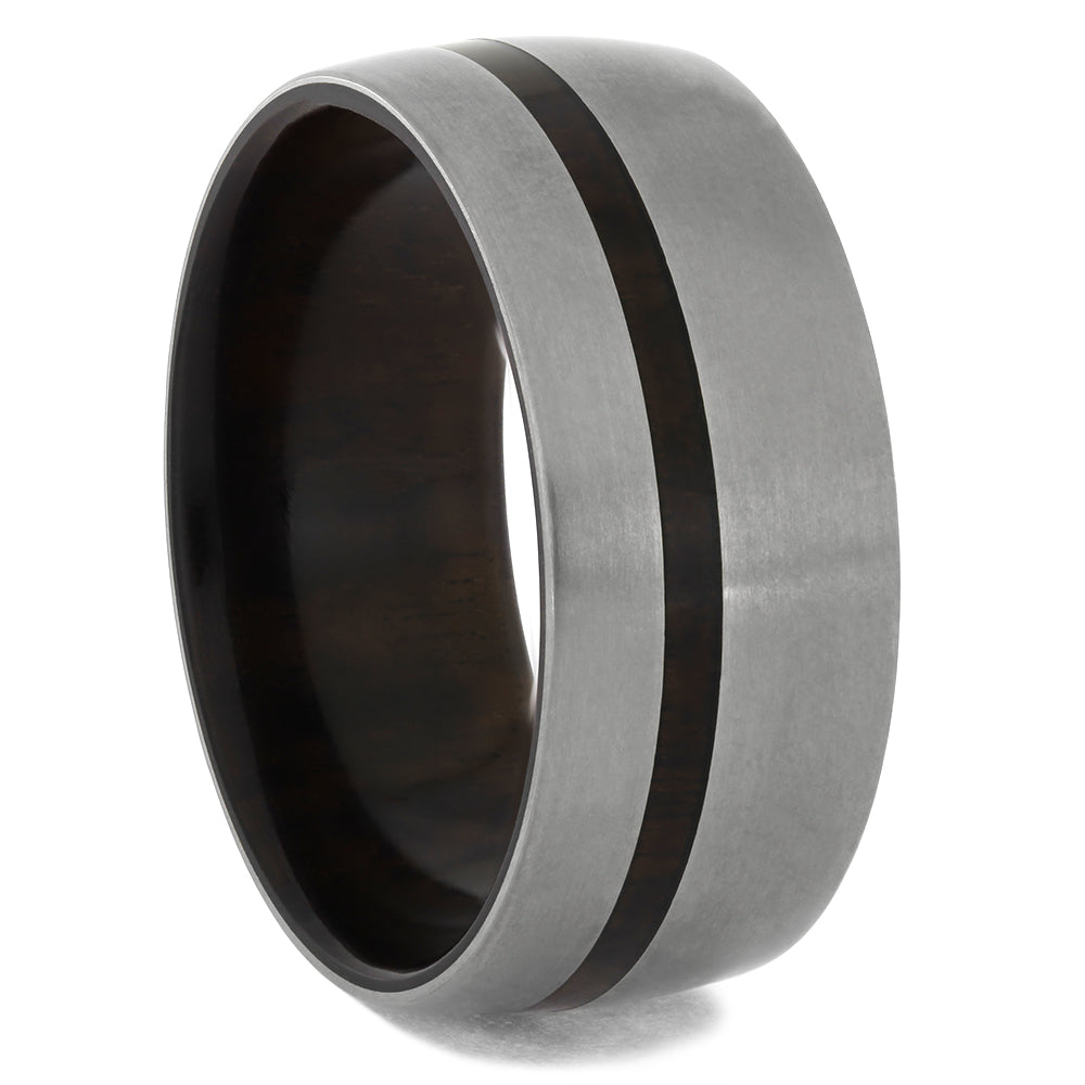 Wood and Titanium Wedding Band