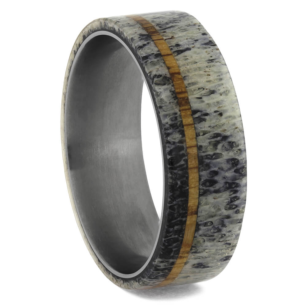 Antler and Wood Rings in Titanium