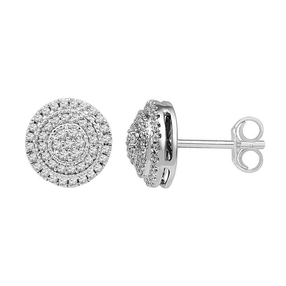 1/2 CT. T.W. Diamond Stud Earrings, White Gold or Silver - Jewelry by Johan