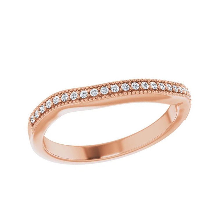 Diamond and Rose Gold Contour Band