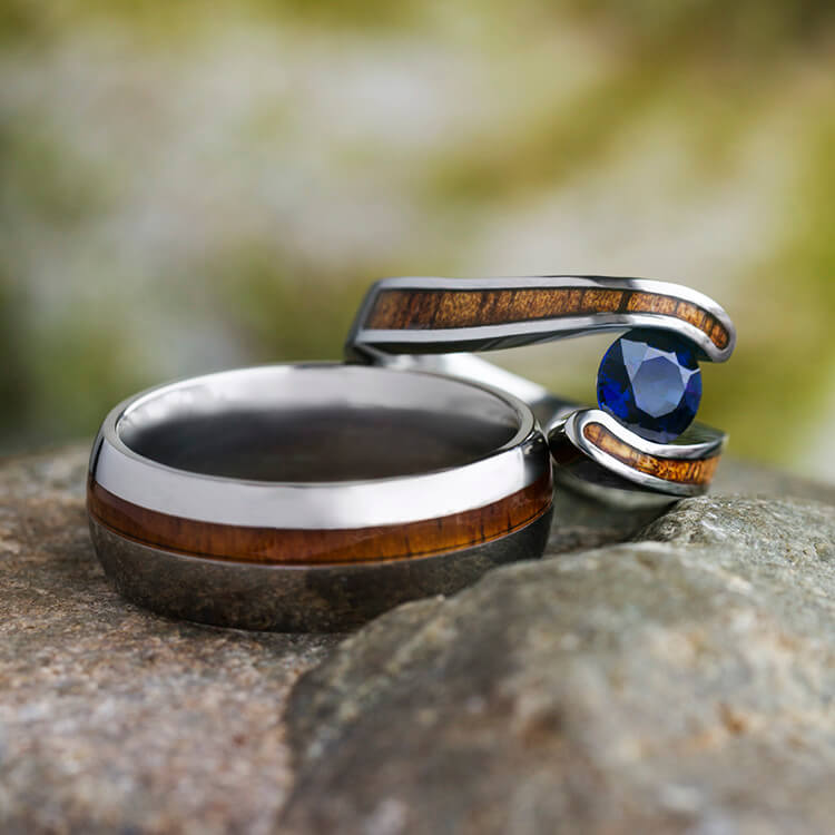 Hawaiian Wood Ring Set