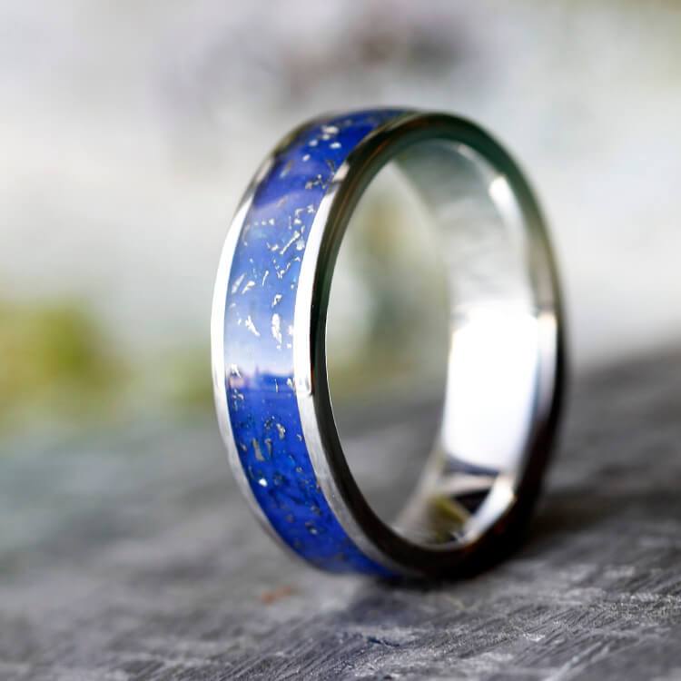 Blue Stardust™ Men's Wedding Band-1706 - Jewelry by Johan