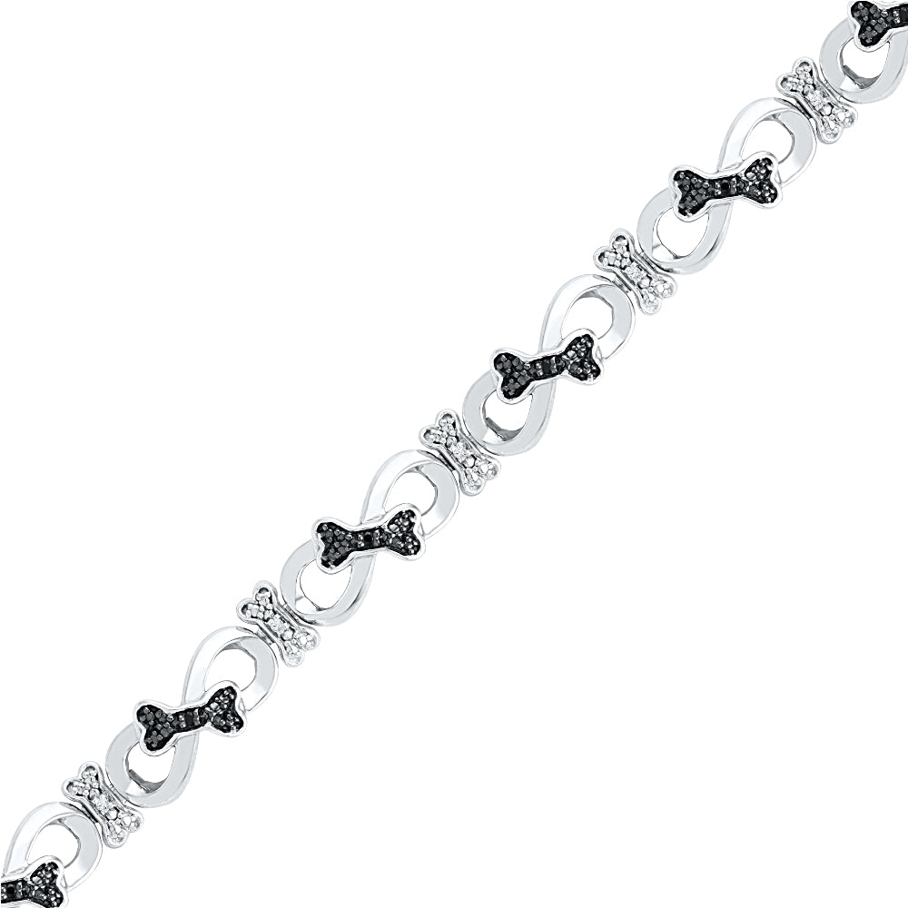 Sterling Silver Bow Tie Infinity Bracelet-RSSH74551 - Jewelry by Johan
