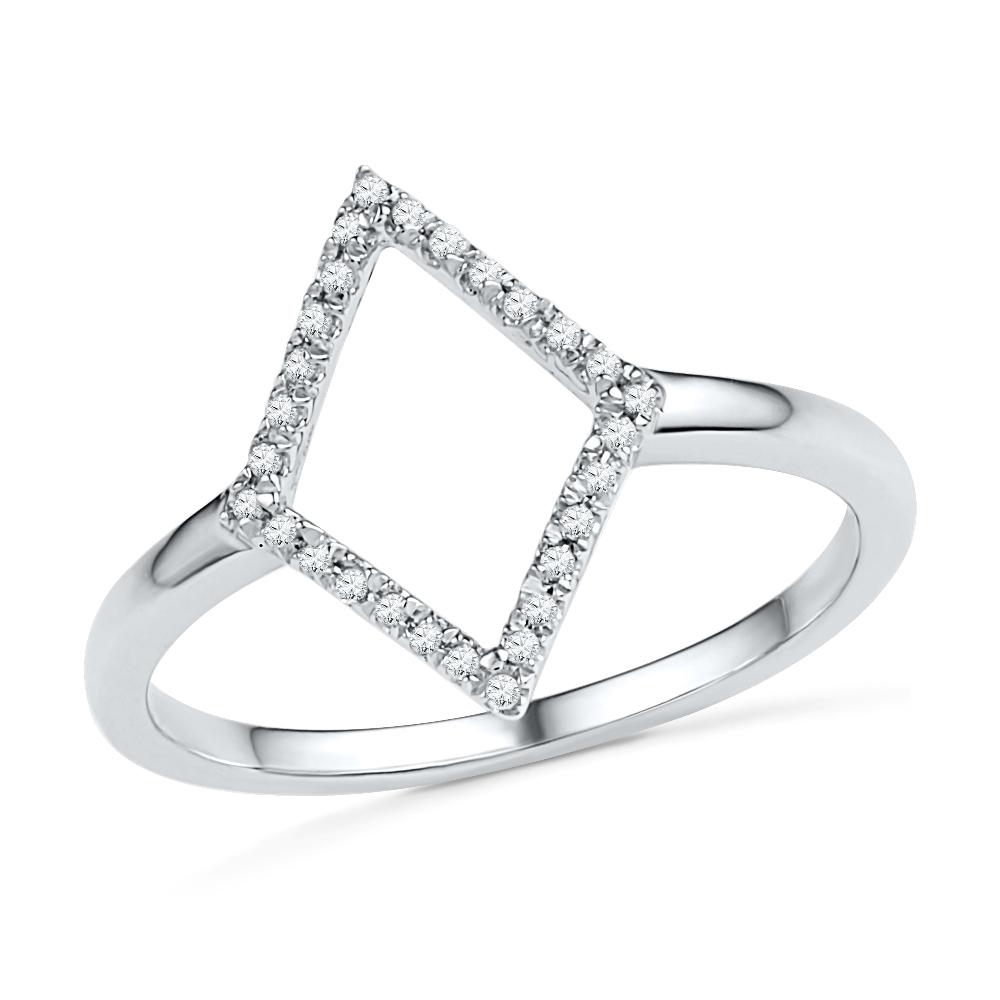 10k White Gold Diamond Shaped Fashion Ring-SHRF019661-10K - Jewelry by Johan