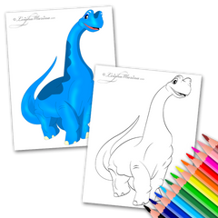 Blue Dinosaur Coloring Page