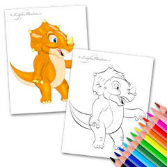 Orange Dinosaur Coloring Page