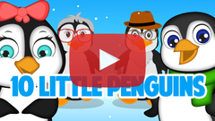 Ten little penguins counting song for kids
