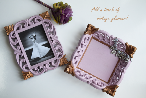 Blush pink and gold picture frame and tray by The Elephant Head