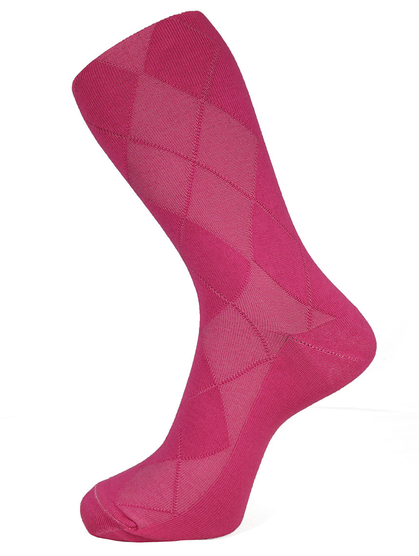 DÉCLIC Plain Diamond Socks - Fuschia