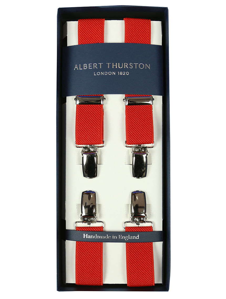 AT Ribbed 2.5cm Clip Braces - Red