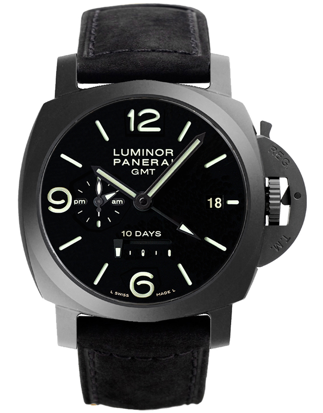 Panerai Luminor 1950 10 Days Ceramica Black Dial Black Leather Men's Watch