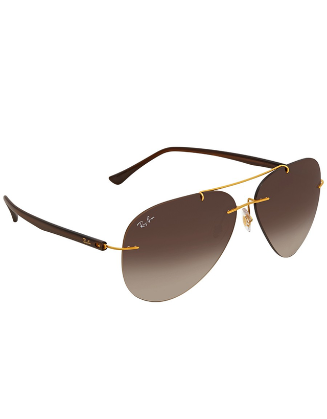 RAY-BAN BROWN GRADIENT AVIATOR MEN'S SUNGLASSES
