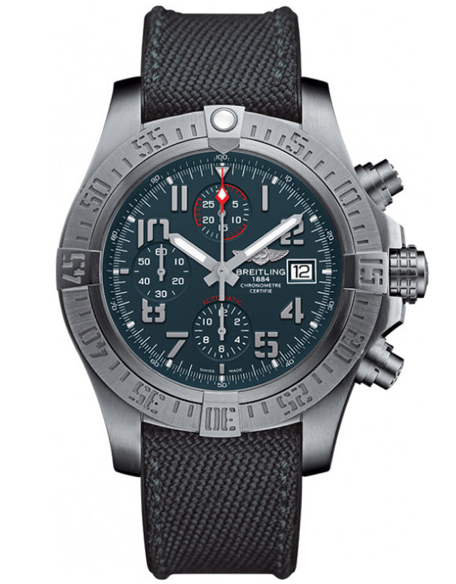 BREITLING AVENGER BANDIT TITANIUM GREY DIAL ANTHRACITE MILITARY STRAP MEN'S WATCH