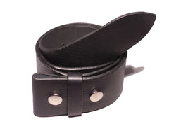Black Leather Belt Strap No Buckle