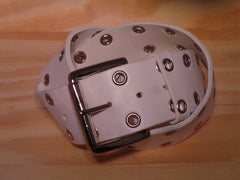 White Leather Belt