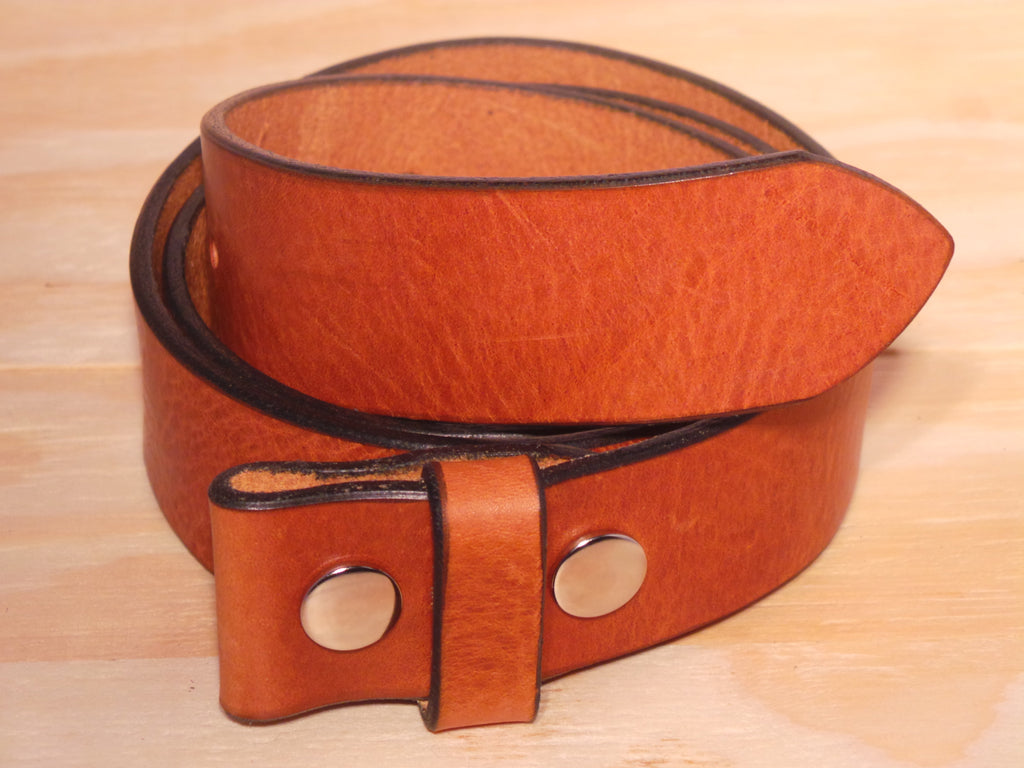 Buy Real Dark Tan Leather 2 Inch Belt Snap On Strap 50mm – BuckleMyBelt