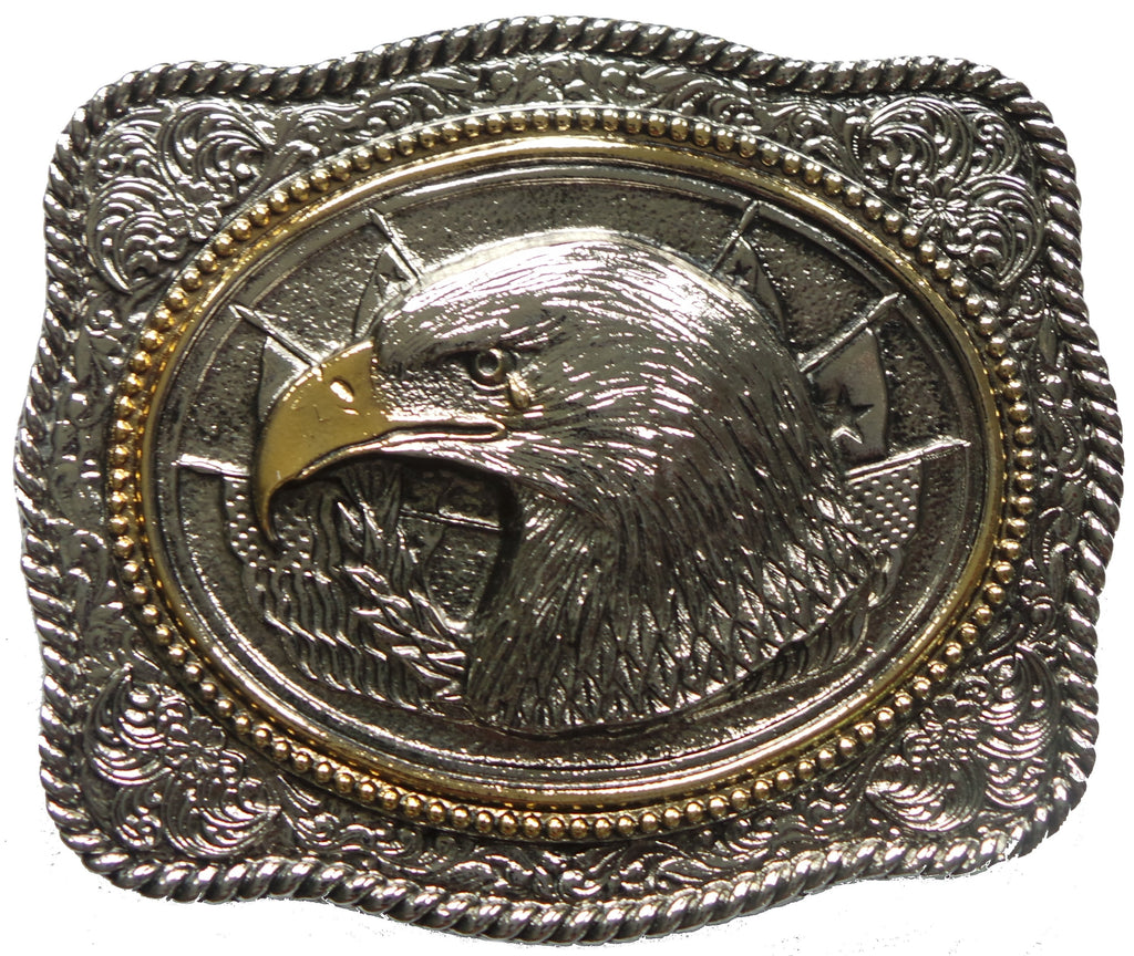 Buy Eagle Head Silver Gold Belt Buckle | Western Belt Buckles – BuckleMyBelt