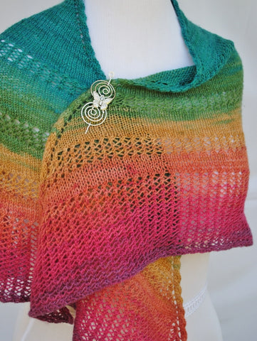 Apparent Plot Triangle Shawl with Butterfly Shawl Pin 1