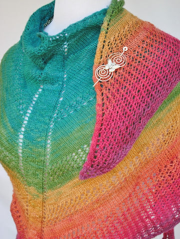 Apparent Plot Triangle Shawl with Butterfly Shawl Pin 3
