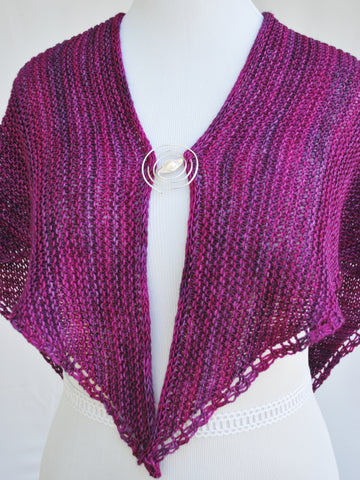 Triangle Shawl Intrepid Ardor with a Twirl Shawl Pin