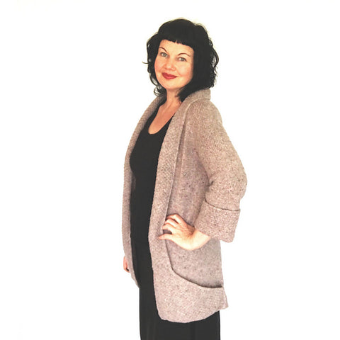 Coatigan knit cardigan pattern by Ambah O Brien