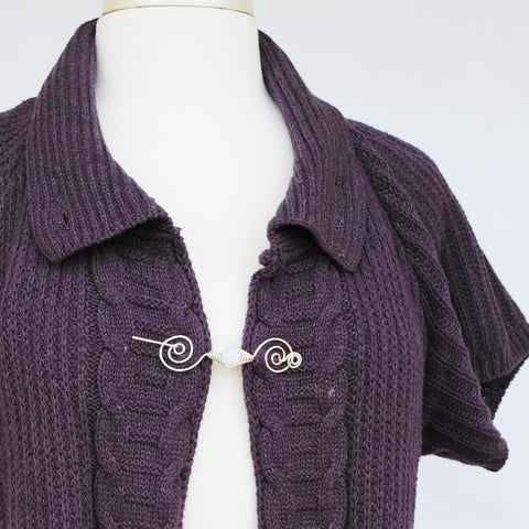 Cardigan with Opal Pin 2