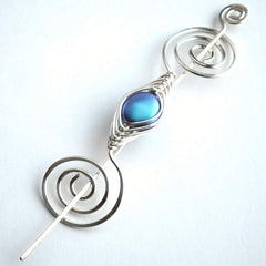 Shimmering Silver Shawl Pin