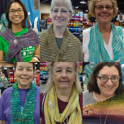 Shawl pin wearing customers at stitches midwest 2016