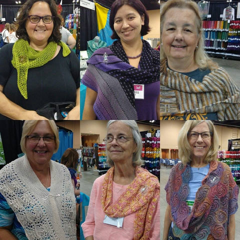 Shawl pin wearing customers at stitches midwest 2016